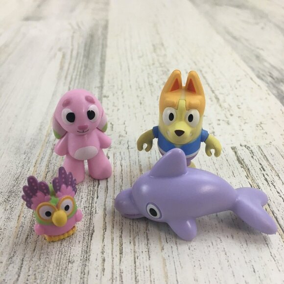 Bluey Toy LOT Chattermax Floppy Bartlebee Grey Dancer Figure Owl Bunny Blue NEW